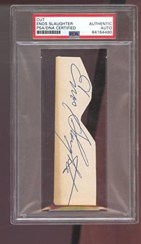Enos Slaught חתום על חתימה חתימה אוטומטית PSA PSA/DNA COA CUT BASEBALL CUT - תמונות MLB עם חתימה
