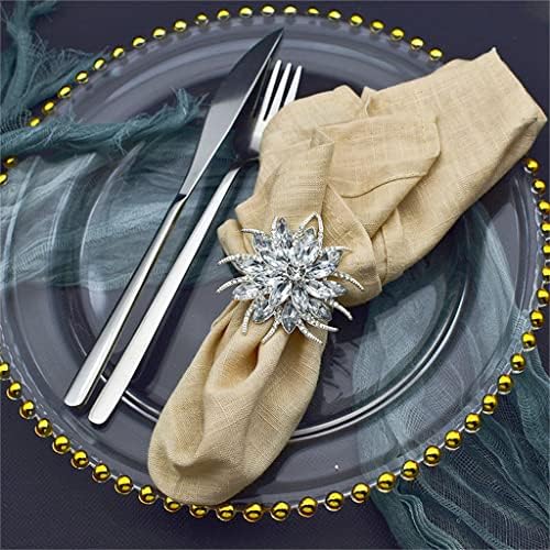 ZHUHW Crystal Sliver מפיות טבעות מפיות מתכת מחזיקי מפיות שולחן קישוט מלון אירועים חתונה אבזמי מפיות