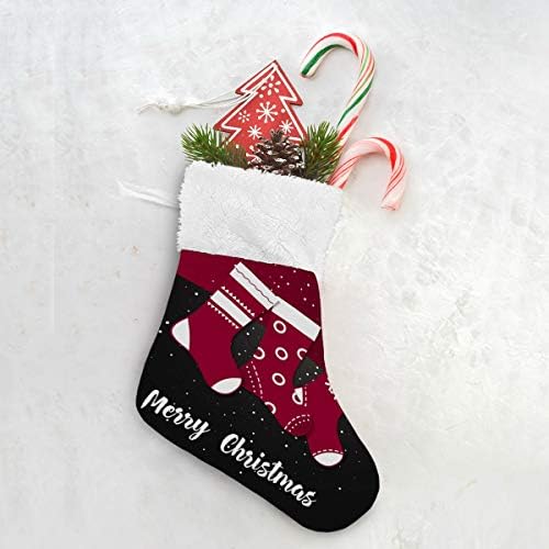גרבי חג המולד של Alaza אדום גרבי חג המולד אדום קלאסי קישוטים לגרביים קטנים מותאמים אישית לעיצוב המסיבות