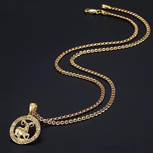 לונגליטר 12 הורוסקופ גלגל המזלות סימן קסם שרשרת זהב נחש קישור שרשרת 20 אינץ חג המולד 358-360