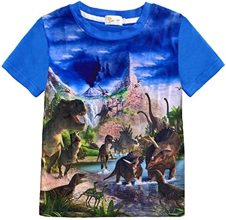פעוט בני חולצה דינוזאור קצר שרוול 3 ד חולצה קיץ ילדים בעלי החיים גרפי כותנה חולצות טיז