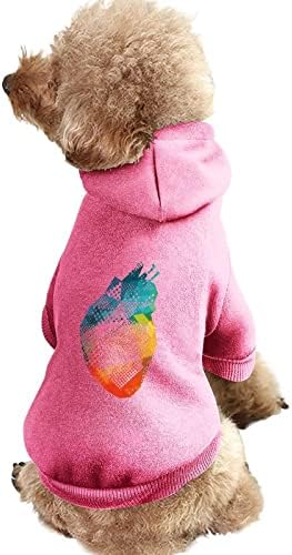 Love Heart2 קפוצ'ונים מחמד אופנה בגדי כלבים חמים רכים סוודר חיות מחמד עמיד עם כובע