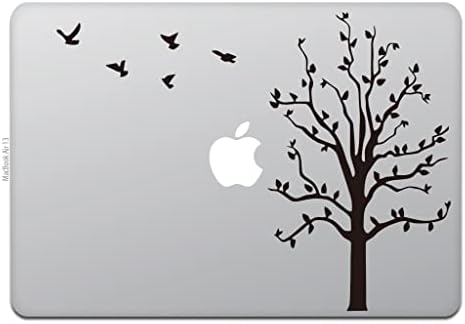 חנות חביבה MacBook Air/Pro 13 מדבקת מדבקה מדבקה עץ עץ ציפור שחור M423-B