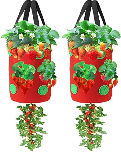 Miewslan 2 חבילות הפוך עציץ, גינה תלויה עגבניות תות גדלות שקית תפוחי אדמה שקית נטיעות ירקות עם חורים