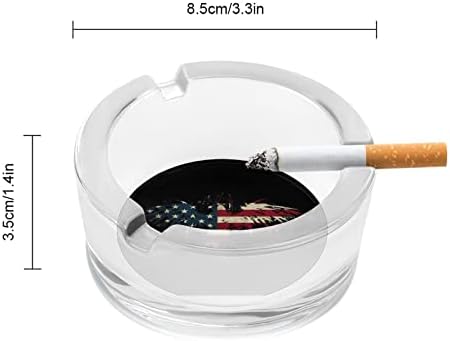 נשר ארהב ארהב דגל אמריקאי סיגריות מזכוכית מאפרות מחזיק עישון עגול מגש אפר למלון שולחן מלון קישוט עליון