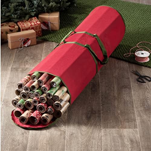 זובר חג המולד גלישת נייר אחסון תיק-מתאים 14 כדי 20 סטנדרטי לחמניות עד 40 לעטוף עגול אחסון תיק