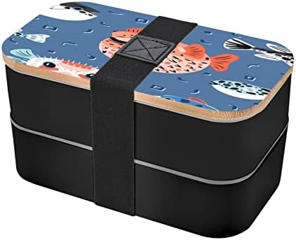 Allgobee Bento Bento Boxo קופסת דפוס דפוס דפוס עם סכום סט 40oz Bento Bento Box