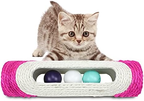 Slatiom Cats צעצועים דיסק אינטראקטיבי עם כדורים לחתולים מגרדים גליל גליל סיסל חתולי חיות מחמד משוגעים דיסק כדור