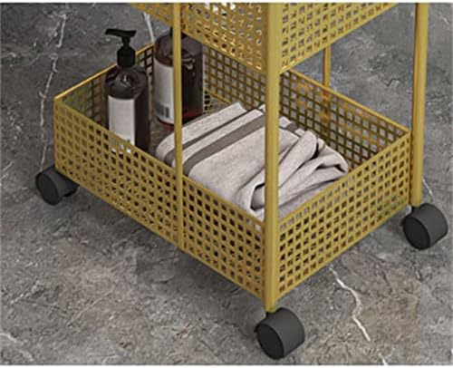 הוקאי סקנדינבי ברזל מדפי שינה מטבח מתכת נשלף אמבטיה אחסון מתלה עם גלגלי עגלה
