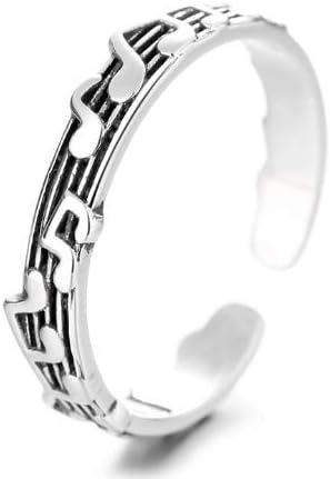 מוסיקלי הערה פתוח טבעת עבור נשים נערות גברים של טרבל מפתח מוסיקה הערה מתכוונן הצהרת טבעת הבוהן