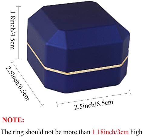 קופסת טבעת גביאן עם תכשיטי אור LED קופסת מתנה להצעה, אירוסין, חתונה