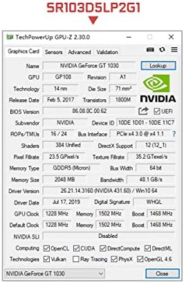 Srhonyra Geforce GT 1030 כרטיס גרפי 2G 64BIT GDDR5 PCIE 3.0 4x תואם 8x16x HDMI DP Directx 12 GPU