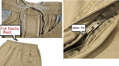 כותנה של יאנגגוטאון של יאנגאון, מכנסי מטען אלסטיים מלאים, מכנסיים קצרים רופפים כושר קצר