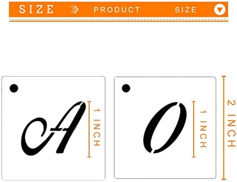 Mossdecal 72 PCS Calligraphy שבלונות אותיות בגודל 2 אינץ 'סמלים סגנון חקלאי פלסטיק חווה מספרים