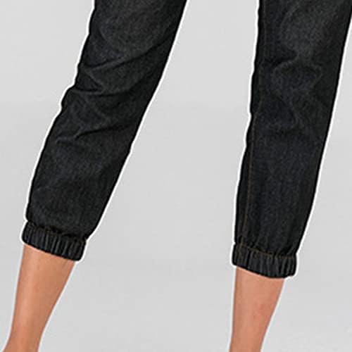 נשים של אלסטי מותניים ג 'ינס רצים ג' ינס מזדמן שרוך למתוח ג 'ינס סקיני אימון ז' אן מכנסיים חותלות