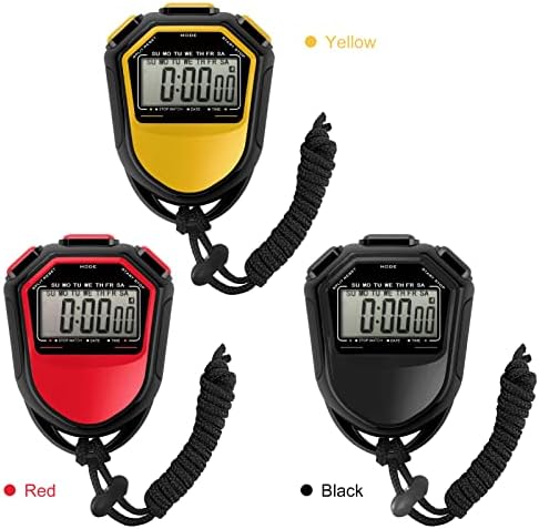 Xixian Stop Stopwatch Digital Digital LCD Timer Chronograph Charonograph Sports עם רצועה לשחייה