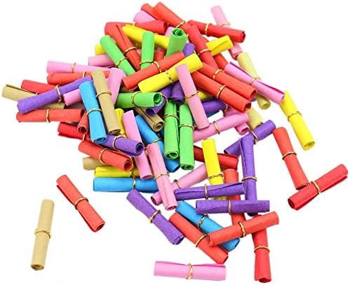 esowemsn 100 יחידות מגוונות מגוונות צבעוניות מגוונות נייר כתוב על ידי הודעת ולנטיין בבקבוק גליל