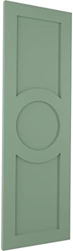 Ekena Millwork TFP001AC15X079TG FIT TRUE PVC CENTER CIRCLE ARTS ומלאכות תריסים קבועים ,, 15 W, ירוק מסלול