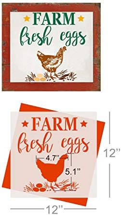 עיצובים חוות טרי ביצים סטנסיל חוות עוף סימן למטבח עץ קיר בית תפאורה המדינה כפרי