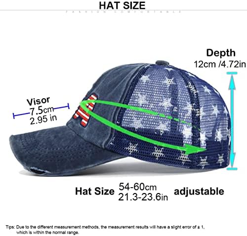 כובע בייסבול דגל אמריקאי לגברים נשים, קלאסי פרופיל נמוך מתכוונן בכושר יוניסקס סגנון אבא רקום כובע