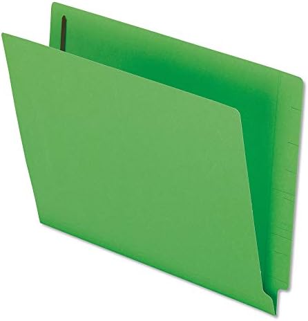פנדפלקס צבעוני מחוזק סוף כרטיסיית אטב תיקיות, 0.75 התרחבות, 2 מחברים, מכתב גודל, ירוק חיצוני, 50 / תיבה