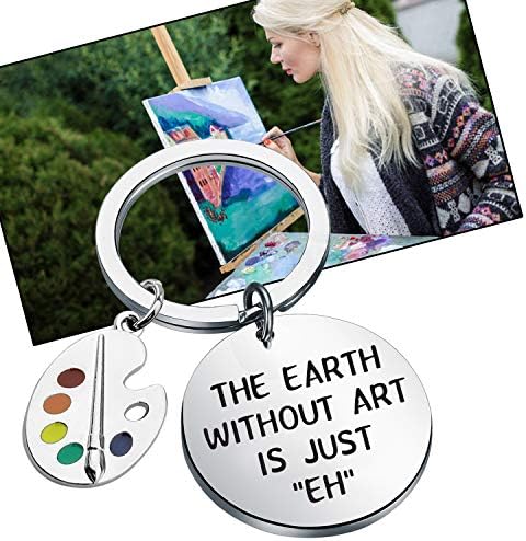 אמן צבעים צבע מברשת קסם תליון מחזיק מפתחות כדור הארץ ללא אמנות הוא רק אה ציירים תכשיטי אמן מתנה