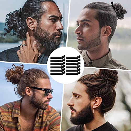 קשרי שיער סיגי לגברים 12 יחידות, קשרי שיער שחורים מסוקס להקות שיער, קשרי שיער לגברים לשיער ארוך ומתולתל עבה,