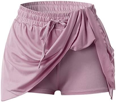 חצאיות טניס מותניים גבוהות חצאיות עם מכנסיים קצרים נשים זורמות גולף זורמות 2 ב 1 יוגה מחלקה