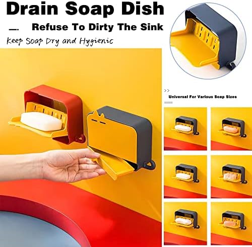 תבשיל סבון רכוב על קיר רכוב, סרגל ביטוי יצירתי של מחזיק סבון למקלחת, צלחת סבון פיקוד רב -פונקציונאלית