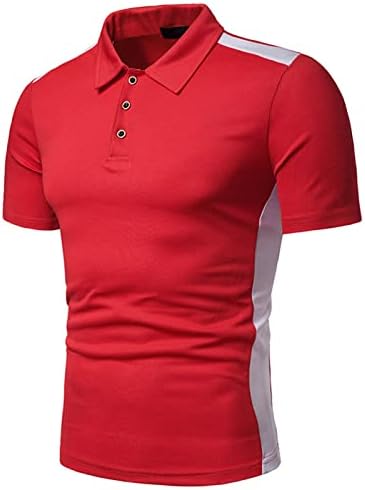חולצות פולו גולף לגברים בלוק צבע קל חולצת שרוול קצר