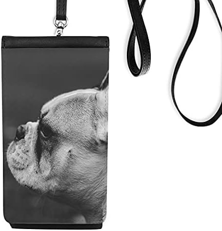 כלב חיית מחמד אפור אפור תמונה ארנק ארנק תליה כיס נייד כיס שחור