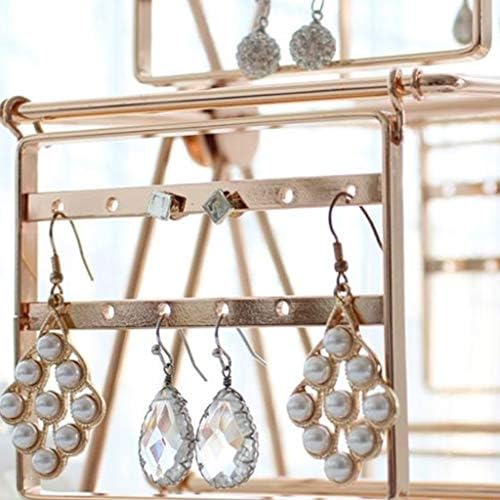 WPYYI מתלה עגיל מתכת לשים מתלה עגיל תכשיטים, תצוגת תכשיטים מסתובבת יצירתית עמדת בית נשי, מתלה אחסון עגילים