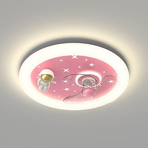 חדר DLSixyi חדר לילדים LED מנורה תקרה יצירתית קריקטורה אסטרונאוט חדר ילדים מאווררי תקרה עם אורות מנורת מאוורר תקרה