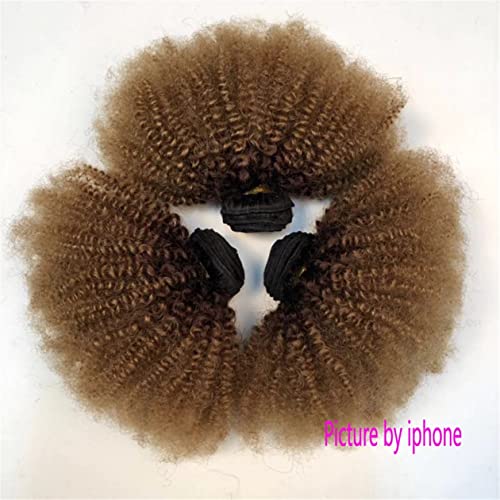 קינקי מתולתל שיער טבעי לארוג 3 חבילות 14 14 16 אינץ שחור וחום ובלונדיני אומברה 3 טון צבעוני שיער