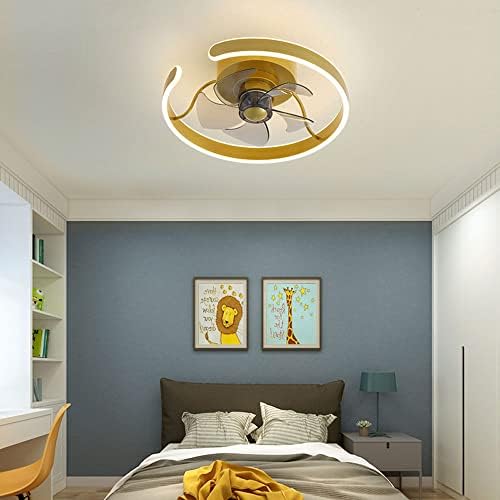 CCTUNG מודרני מודרני מאוורר תקרה חסרת בלד, מאווררי תקרת LED עם שלט רחוק מנורה, תאורת מאוורר