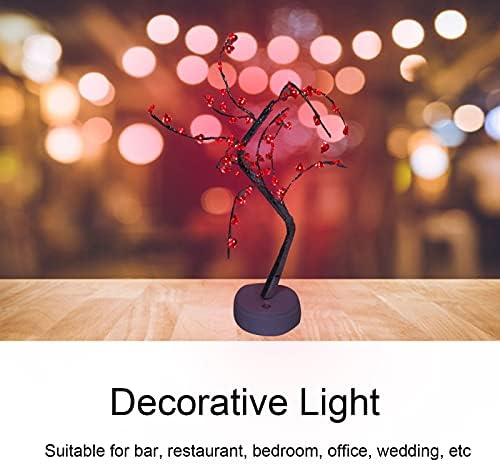 אורות צורת עץ וולפרונט, סוללה 5 וולט ספק כוח כפול אהבה אדומה 60 נוריות אייפ20 מנורה דקורטיבית עשה זאת בעצמך