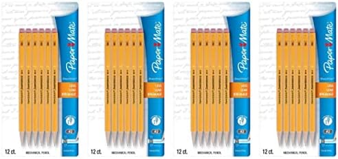 נייר מאט שארפרייטר עפרונות מכניים, 0.7 מ מ, ח. ב. 2, צהוב, 48 ספירת חבילה של 2