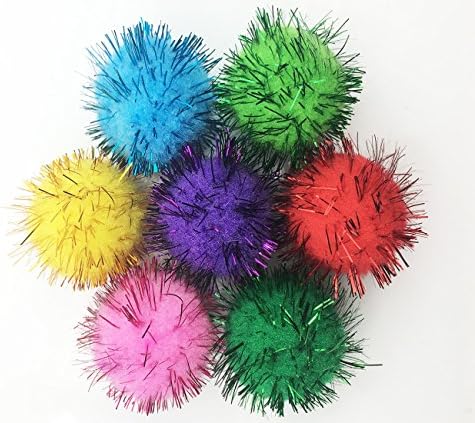 וופר 30 חתיכה מגוון צבע ניצוץ כדורי חתול האהוב של צעצוע טינסל פום פום גליטר