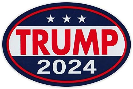 מגנט קמפיין פוליטי סגלגל, דונלד טראמפ 2024, 6 x 4 מדבקת פגוש מגנטי
