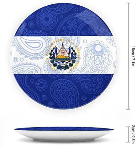 אל סלבדור פייזלי דגל קרמיקה עצם סין צלחות דקורטיביות עם צלחות ארוחת ערב של קישוטים תלויים