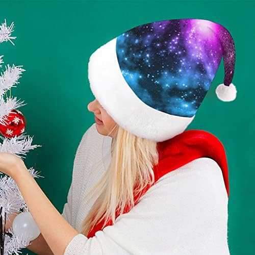 צבעוני גלקסי חג המולד כובע רך קטיפה סנטה כובע מצחיק כפה עבור חג המולד לשנה חדשה חגיגי מפלגה